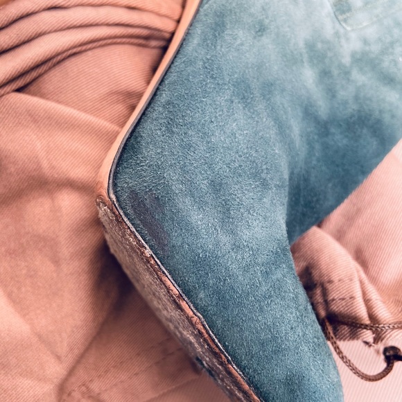 Gianvito Rossi Teal Suede Booties - Picture 6 of 7